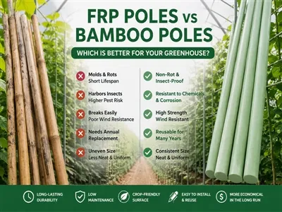 Nauðsynleg leiðarvísir fyrir bændur - FRP pólverjar vs. Bambusstangir: hvað á að velja?